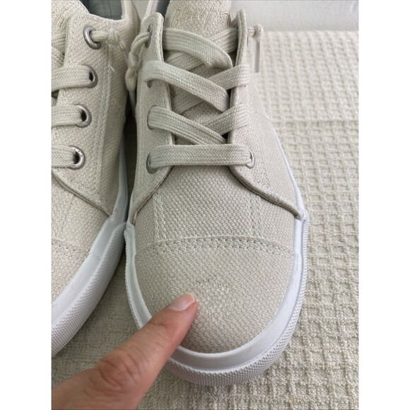 Blowfish Malibu Sneakers Maxine Womens Size 9M Beige White Shoes Lace Up Pull On - Picture 3 of 12